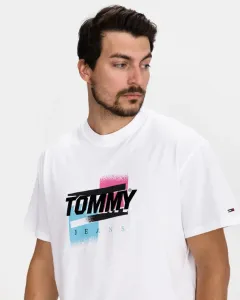 Tommy Jeans Faded Logo T-Shirt Weiß