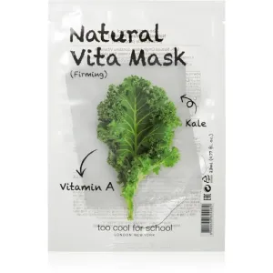 Too Cool For School Natural Vita Mask Firming Kale straffende Tuchmaske für die Gesichtskonturen 23 g