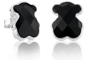 Tous Silberne Teddybär-Ohrringe mit Onyx Icon Color 715433500