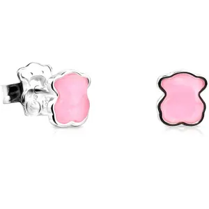 Tous Silberne Teddybär-Ohrringe mit Rosenquarz Icon Color 815433610