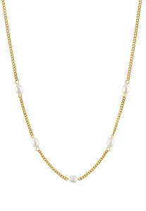 Troli Bezaubernde vergoldete Halskette mit Perlen