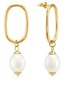 Troli Bezaubernde vergoldete Ohrringe mit Perlen VAAJDE201461G
