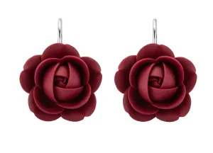 Troli Bordeaux hängende Ohrringe in Form von Blumen True Bordo
