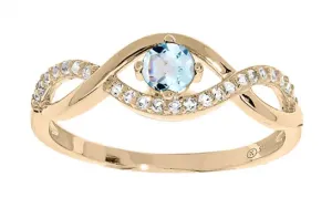 Troli Charmanter vergoldeter Ring mit blauem Topas PO/SR00716TP 58 mm