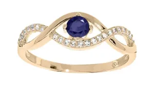 Troli Charmanter vergoldeter Ring mit blauem Zirkon PO/SR00716N 50 mm