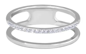 Troli Doppelter minimalistischer Ring aus Silberstahl 50 mm