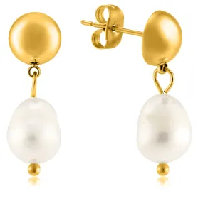 Troli ElegantElegante vergoldete Ohrringe mit echten Perlen VAAJDE201330G