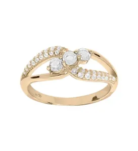 Troli ElegantEleganter vergoldeter Ring mit klaren Zirkonen PO/SR08996D 50 mm