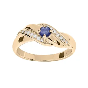 Troli Eleganter vergoldeter Ring mit blauen Zirkonen PO/SR08997B 50 mm