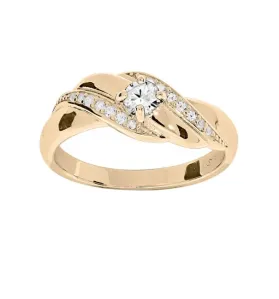 Troli Elegantervergoldeter Ring mit klaren Zirkonen PO/SR08997E 52 mm
