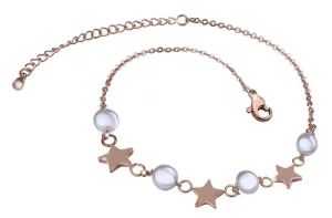 Troli Feines Bronzearmband mit Sternen und Perlen