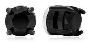Troli Funkelnde schwarze Ohrringe mit Magnet 2 in 1 (Perlen, Mini-Brosche)