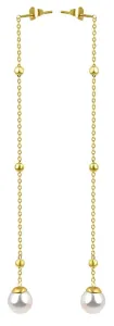 Troli Lange vergoldete Ohrringe mit Perle VEDE0141G-PE