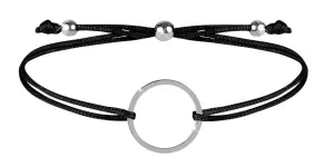 Troli Lanyard Armband mit Kreis schwarz / Stahl