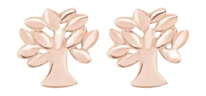 Troli Moderne rosa vergoldete Ohrringe Baum des Lebens