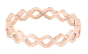 Troli Moderner ineinander verschlungener rosa vergoldeter Ring 50 mm