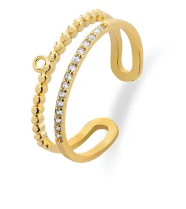Troli Moderner vergoldeter Ring mit Zirkonen VBR0118G