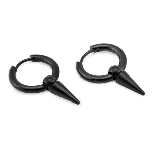 Troli Modische schwarze runde Ohrringe KS-151