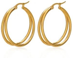 Troli Modische vergoldete runde Ohrringe