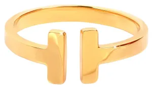 Troli Offener vergoldeter Ring aus Stahl 54 mm
