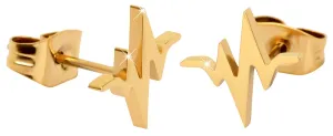 Troli Originale vergoldete Stahl Ohrringe Herzschlag