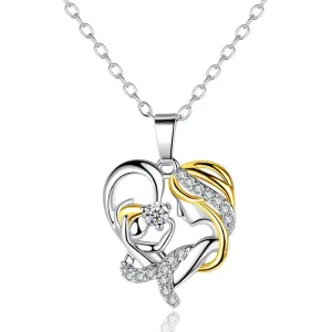 Troli Romantische Bicolor Halskette mit Herz Madonna (Halskette, Anhänger)