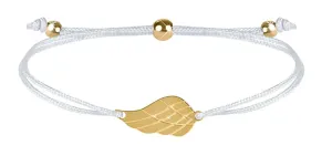 Troli Schnur Armband mit Engelsflügel Weiss/Gold