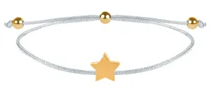 Troli Schnur-Armband mit Stern Weiß/Gold
