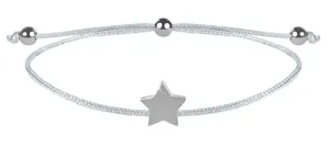 Troli Schnur Armband mit Stern Weiß/Stahl