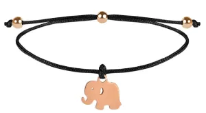 Troli Schnurarmband Elefant schwarz / bronze