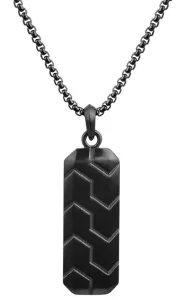 Troli Schwarze Halskette mit halblangem Anhänger VNP0106B