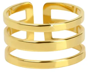 Troli stilvoller dreifacher Ring aus vergoldetem Stahl