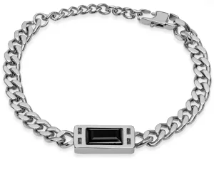 Troli Stilvolles Stahlarmband mit schwarzem Kristall VESB0627S-A-PET