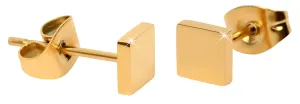 Troli Vergoldete quadratische Stahlohrringe