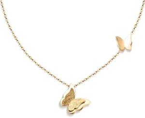 Troli Vergoldete Schmetterling Halskette KNSC-257-GOLD