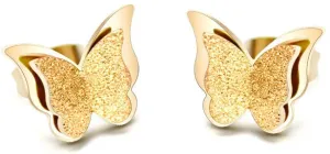 Troli Vergoldete Schmetterling-Ohrringe KES-048-GOLD