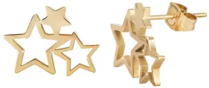 Troli Vergoldete Stahlohrringe mit drei Sternen