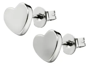 Troli Winzige herzförmige Ohrringe aus Stahl KES-026