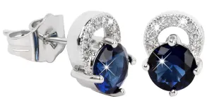 Troli Wunderschöne glitzernde Ohrringe mit blauen Kristallen