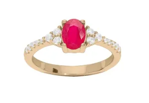 Troli Wunderschöner vergoldeter Ring mit Rubin und Zirkonias PO/SRC0203T 54 mm