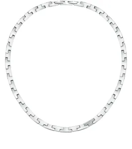 Trussardi Luxuriöse Halskette aus Stahl mit Zirkonen T-Logo TJAXC03