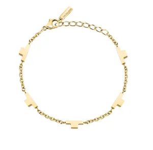 Trussardi Modisches vergoldetes Armband für Damen T-Logo TJAXC65