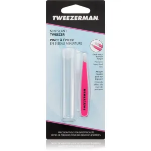 Tweezerman Mini Slant Pinzette mit abgeschrägten Enden mini mit Reise-Etui Neon Pink 1 St