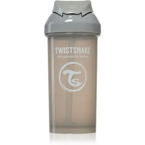 Twistshake Straw Cup Grey Flasche mit Strohhalm 6 m+ 360 ml
