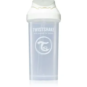 TWISTSHAKE Twistshake nicht fließende Flasche mit einem Strohhalm 360 ml 6m + bílá