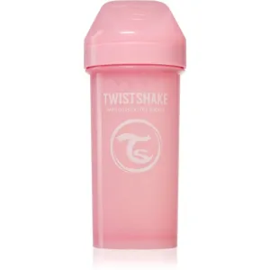 TWISTSHAKE Twistshake nicht fließende Flasche mit einem Trinker 360 ml 12m + pastelově růžová