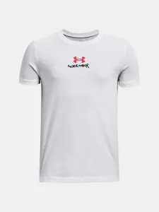 Under Armour UA Scribble Branded SS Kinder  T‑Shirt Weiß #1322144