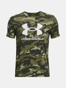 Under Armour UA Sportstyle Logo Aop SS Kinder  T‑Shirt Grün