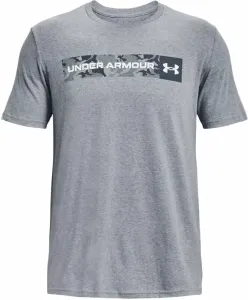Under Armour Men's UA Camo Chest Stripe Short Sleeve Steel Light Heather/White 2XL Fitness T-Shirt