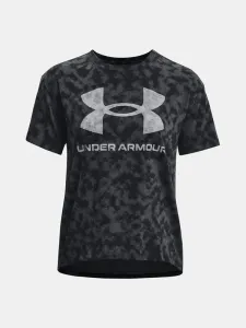 Under Armour UA Logo Aop Heavyweight SS T-Shirt Schwarz